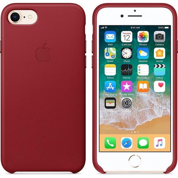 Apple Leather Backcover voor Apple iPhone SE (2022 / 2020) / 8 / 7 - Red