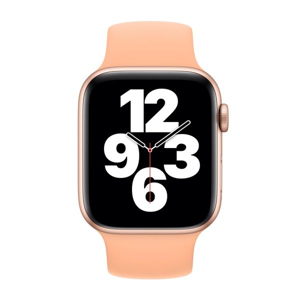 Apple Siliconen solobandje Apple Watch Series 1 - 9 / SE (38/40/41 mm) | Series 10 / 11 (42 mm) - Maat 3 - Cantaloupe