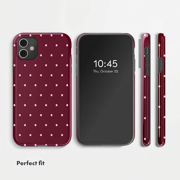 Selencia Vivid Back Cover Apple iPhone 11 - Happy Dots Burgundy
