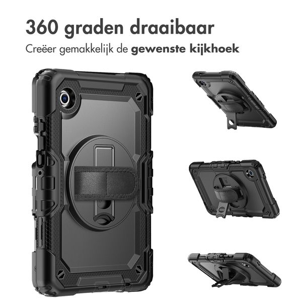 Accezz Rugged Backcover met schouderstrap Samsung Galaxy Tab A11 / A9 8.7 inch - Zwart