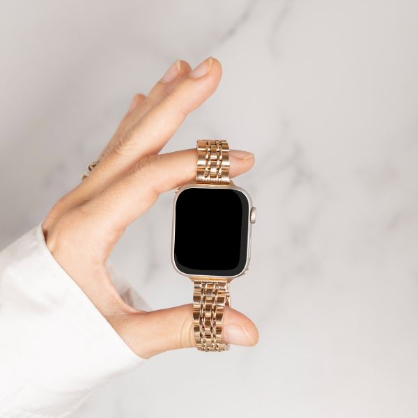 Selencia Slim Steel Jubilee Inspired Link Band Apple Watch | 38/40/41/42 mm - Rose Gold