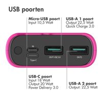 imoshion Powerbank 20.000 mAh - Quick Charge en Power Delivery - Hot Pink