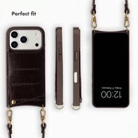 Selencia Nova Real Leather Back Cover with Card Holder Apple iPhone 17 Pro - Dark Chocolate