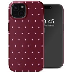 Selencia Vivid Backcover Apple iPhone 15 - Happy Dots Burgundy