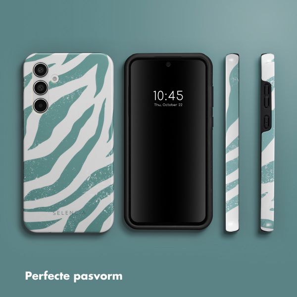 Selencia Vivid Tough Backcover Samsung Galaxy A55 - Colorful Zebra Pine Blue