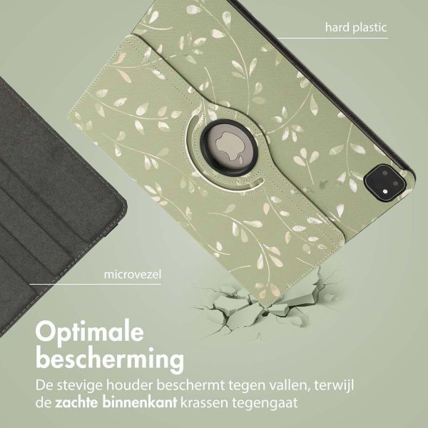imoshion 360° Draaibare Design Bookcase Apple iPad Pro 13 (2025) M5 / (2024) M4 - Green Flowers