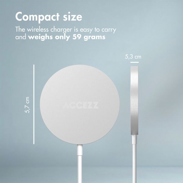Accezz Wireless Charger USB-C - MagSafe and Qi2 Wireless Charger - 1 Metre - White