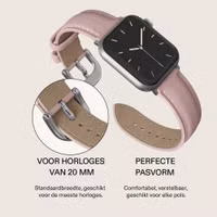 Burga Genuine Leather Band Apple Watch | 38/40/41/42 mm - Pillow Talk / Silver