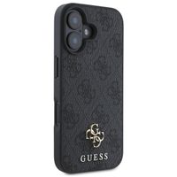 Guess 4G Metal Logo Backcover MagSafe iPhone 16 - Zwart