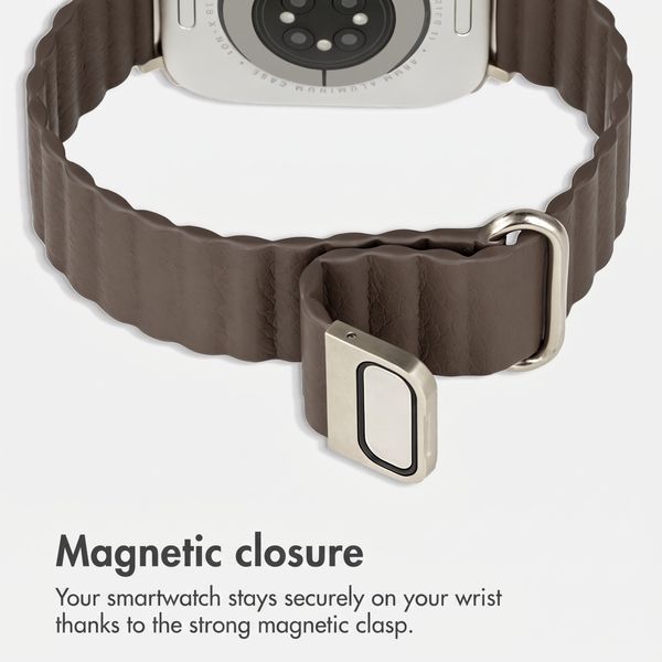 imoshion Magnetic Faux Leather Band Apple Watch | 44/45/46/49 mm - Dark Brown