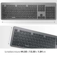 Accezz Premium Desktop QWERTY Bluetooth Keyboard - Grijs