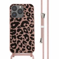 imoshion Siliconen design hoesje met koord iPhone 13 Pro - Animal Pink