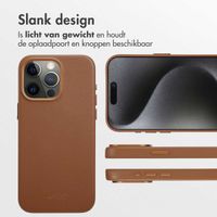 Accezz MagSafe Leather Backcover iPhone 15 Pro Max - Sienna Brown