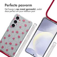 imoshion Design hoesje met koord Samsung Galaxy S24 - Dusty Rose Connected Hearts