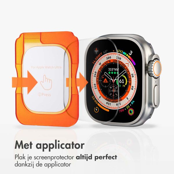 Accezz Gehard glas screenprotector met applicator Apple Watch Ultra 1 / 2 / 3 - 49 mm