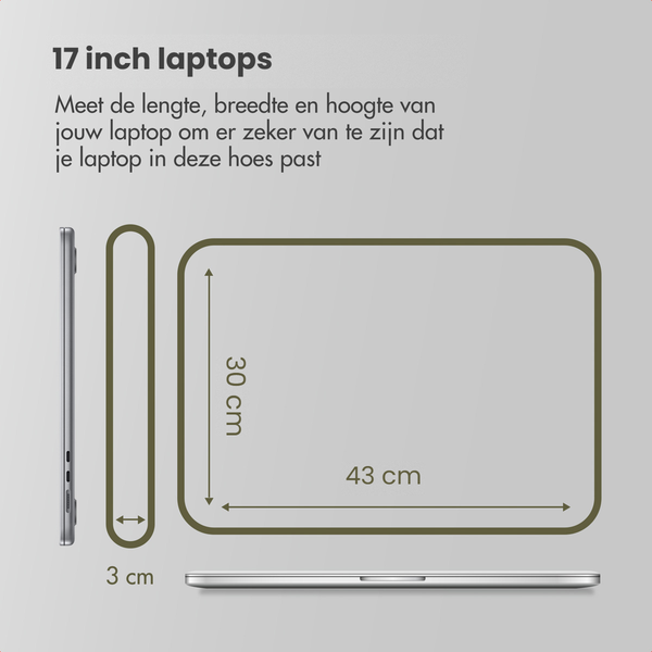 Accezz Laptophoes 17 inch - Laptopsleeve - Zwart