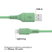 imoshion Lightning naar USB kabel - Non-MFi - Gevlochten textiel - 1 meter - Groen