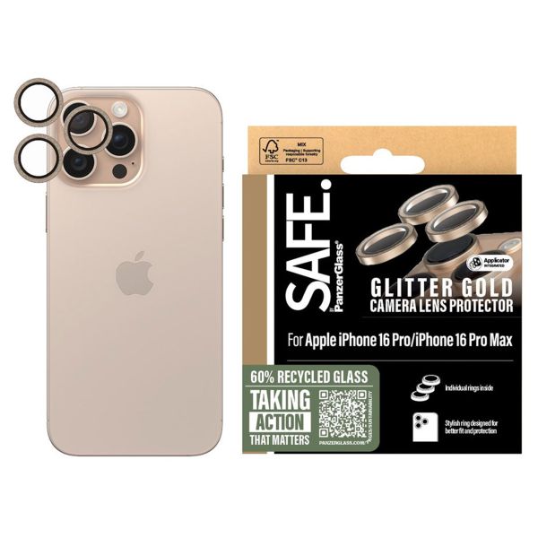 SAFE by PanzerGlass Camera Lens Protector Apple iPhone 16 Pro / 16 Pro Max - Glitter Gold