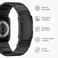 Accezz Mat Titanium bandje Apple Watch | 38/40/41/42 mm - Zwart