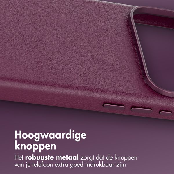Accezz MagSafe Leather Backcover Apple iPhone 18 Pro / 17 Pro - Heath Purple