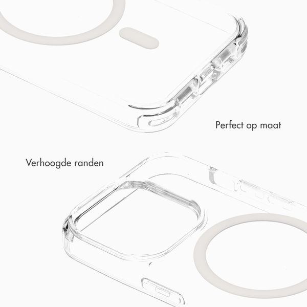 Selencia Rivièra MagSafe Backcover met afneembare haakjes Apple iPhone 15 Pro - Transparant