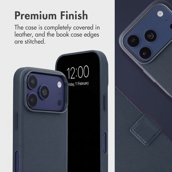 Accezz 2-in-1 Leather Bookcase with MagSafe Apple iPhone 18 Pro / 17 Pro - Nightfall Blue