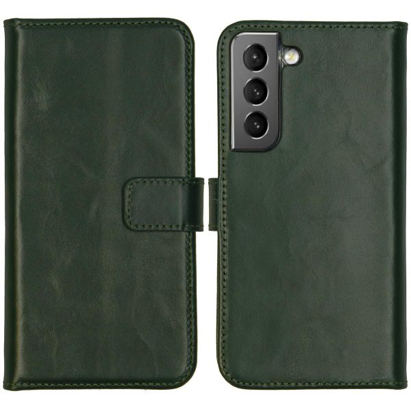 Selencia Echt Lederen Bookcase Samsung Galaxy S22 - Groen