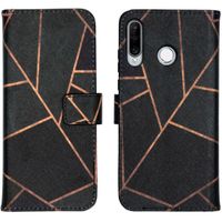 imoshion Design Softcase Bookcase Huawei P30 Lite - Black Graphic