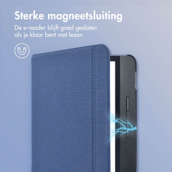 imoshion Canvas Sleepcover Bookcase met stand Tolino Vision 5 - Donkerblauw