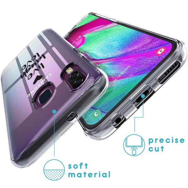 imoshion Design hoesje Samsung Galaxy A40 - Live Laugh Love - Zwart