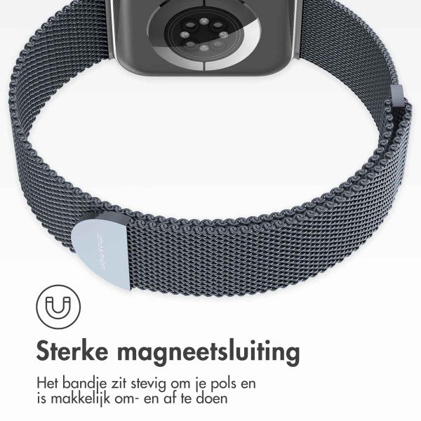 imoshion Milanees magnetisch bandje Apple Watch Series 1 - 11 / SE / Ultra (44/45/46/49 mm) - Maat S - Donkergrijs