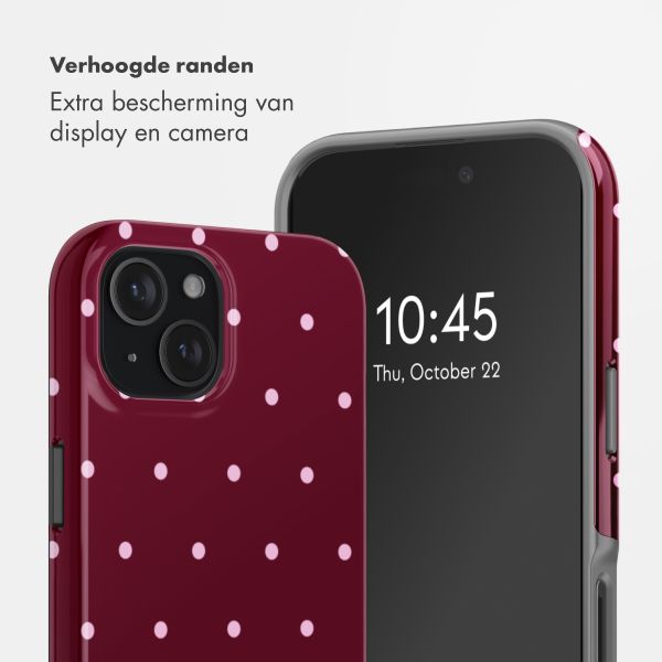 Selencia Vivid Backcover Apple iPhone 15 - Happy Dots Burgundy