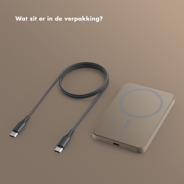 Selencia Vivid MagSafe Powerbank 5.000 mAh - Draadloze Powerbank - MagSafe en Qi2 - Desert Gold / Country Moo'd