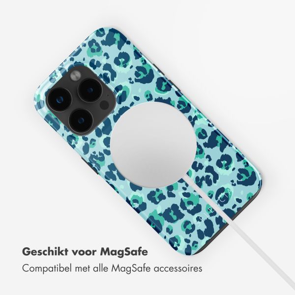 Selencia Vivid Tough Backcover met MagSafe iPhone 15 Pro Max - Wild Spots Light Blue