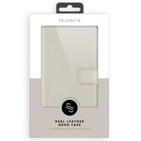 Selencia Genuine Leather Book Case Apple iPhone 16 - Greige