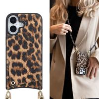 Selencia Nova Telefoonhoes met Koord en Pashouder Apple iPhone 17 - Leopard