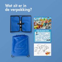 imoshion Reistafel - tablethouder auto - 7 opbergvakken - inclusief 2 kleurplaten - Blauw