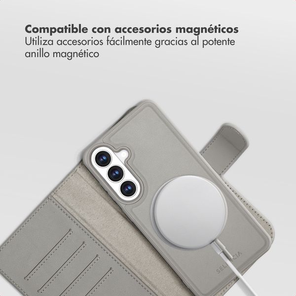 Selencia Olyn Detachable Bookcase with MagSafe Samsung Galaxy S26 Plus - Grey