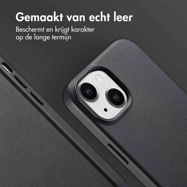 Accezz MagSafe Leather Backcover Apple iPhone 15 - Onyx Black