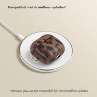 Selencia Sabi Case met panterprint  Apple Airpods 4 - Mocha Brown