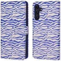 imoshion Design Bookcase Samsung Galaxy A14 (5G/4G) - White Blue Stripes