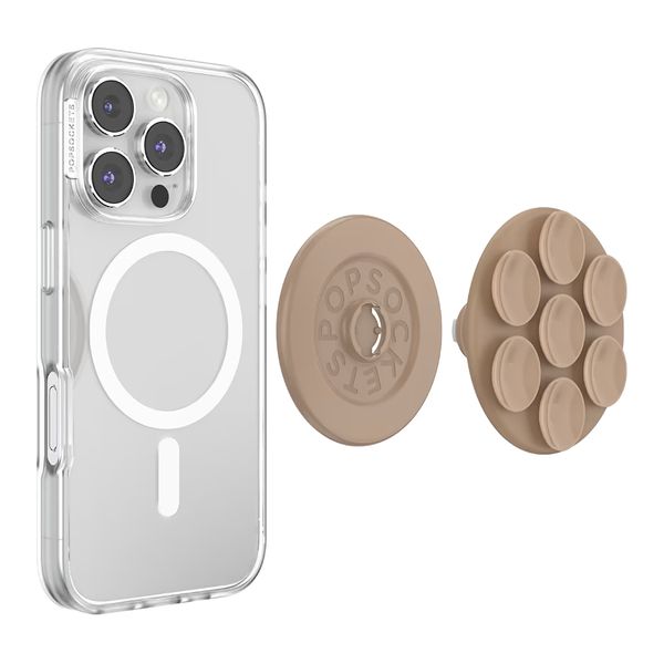 PopSockets Suck-Up Grip & Mount - MagSafe Zuignap - Latte