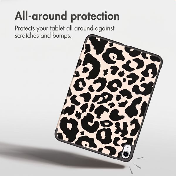 imoshion Design Trifold Case Apple iPad 11 (2025) 11 inch A16 / iPad 10 (2022) 10.9 inch - Leopard