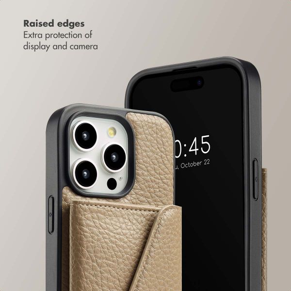 Selencia Sera Phone Case with Cord and Envelope Card Holder Apple iPhone 14 Pro - Taupe
