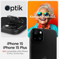 Spigen GLAStR EZ Fit Optik Camera Protector 2 Pack Apple iPhone 15 / 15 Plus - Black