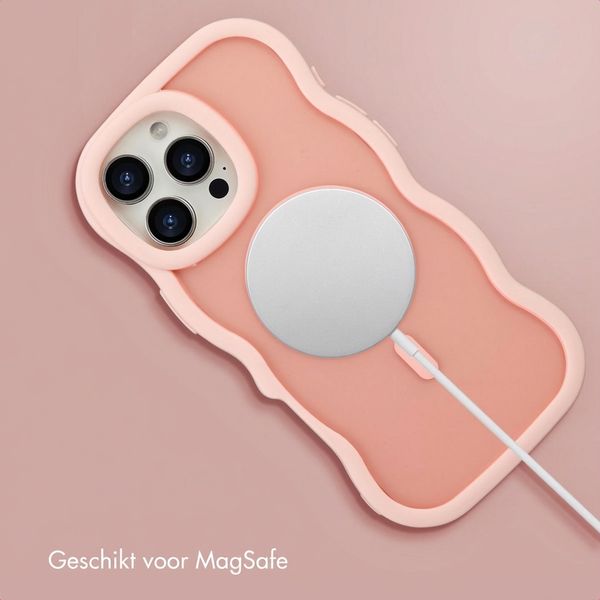 Selencia Wavy Backcover met MagSafe Apple iPhone 16 Pro Max - Soft Pink