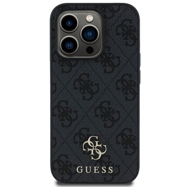 Guess 4G Metal Logo Backcover MagSafe Apple iPhone 15 Pro - Zwart