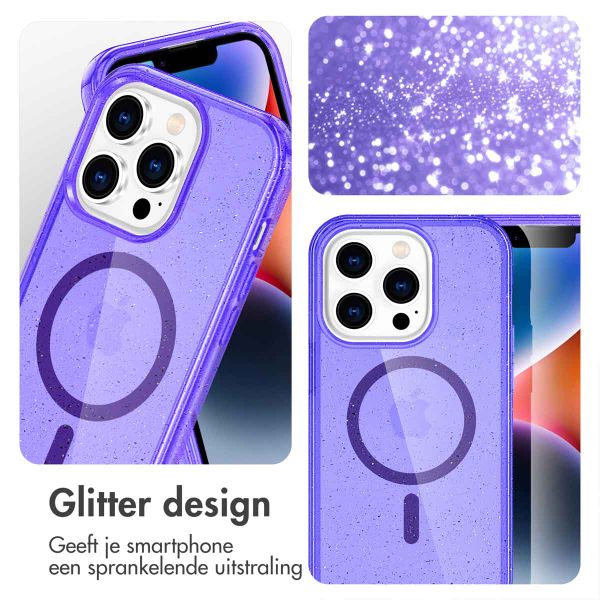 imoshion Sparkle Backcover met MagSafe Apple iPhone 14 Pro - Glitter Paars