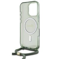 Guess MagSafe IML Backcover met crossbody cord Apple iPhone 16 Pro - Groen