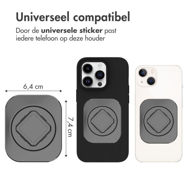 Accezz EasyLock telefoonhouder fiets - inclusief hoesje Apple iPhone 15 Pro - Aluminium - 360 graden draaibaar - Zwart